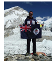 Guy Manning at the summit of Mount Everest 