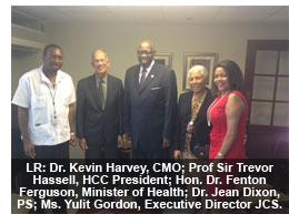 HCC and the JCS share CSO NCD Regional Status Report with Jamaican Minister of Health