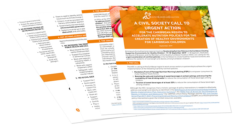 A Civil Society Call to Urgent Action for the Caribbean Region to Accelerate Nutrition Policies