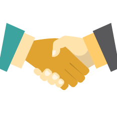 Partners and Supporters shaking hands icon