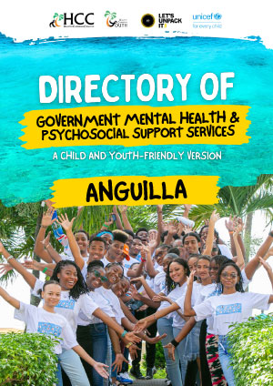 Cover of a document with picture of young people with the text Directory of Government Mental Health & Psychosocial Support Services written on a yellow banner