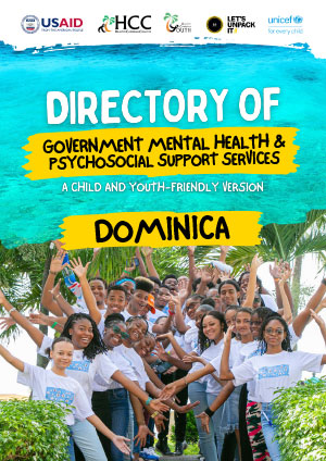 Cover of a document with picture of young people with the text Directory of Government Mental Health & Psychosocial Support Services written on a yellow banner