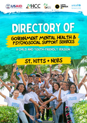 Cover of a document with picture of young people with the text Directory of Government Mental Health & Psychosocial Support Services written on a yellow banner