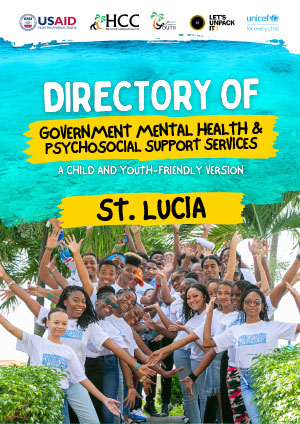 Cover of a document with picture of young people with the text Directory of Government Mental Health & Psychosocial Support Services written on a yellow banner