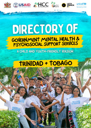 Cover of a document with picture of young people with the text Directory of Government Mental Health & Psychosocial Support Services written on a yellow banner