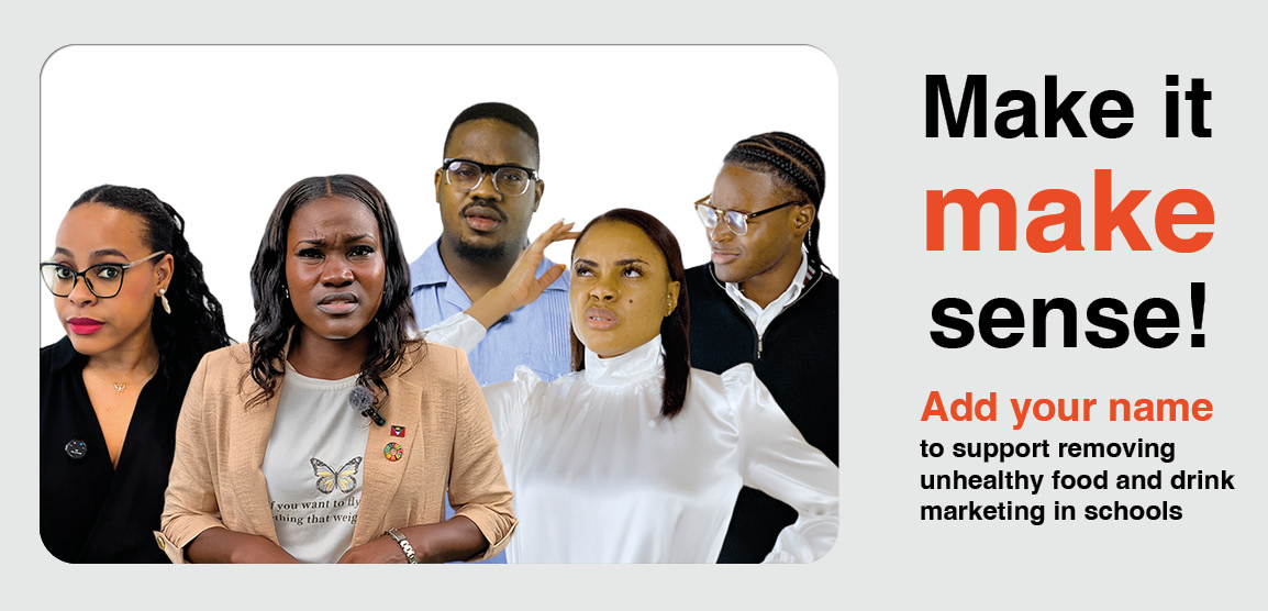 Make it Make Sense in bold text on a grey phot frame with five puzzled people inset